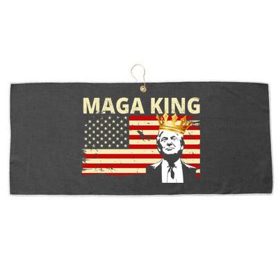 MAGA King Donald Trump Usa Flag Large Microfiber Waffle Golf Towel