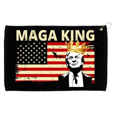 MAGA King Donald Trump Usa Flag Grommeted Golf Towel