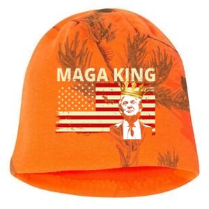 MAGA King Donald Trump Usa Flag Kati - Camo Knit Beanie