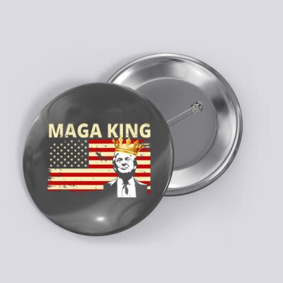 MAGA King Donald Trump Usa Flag Button