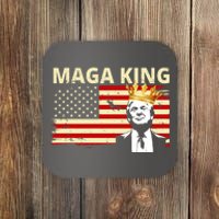 MAGA King Donald Trump Usa Flag Coaster