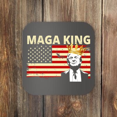 MAGA King Donald Trump Usa Flag Coaster