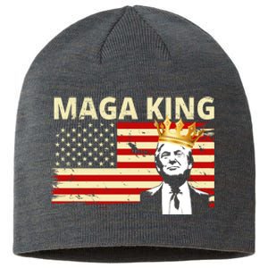 MAGA King Donald Trump Usa Flag Sustainable Beanie