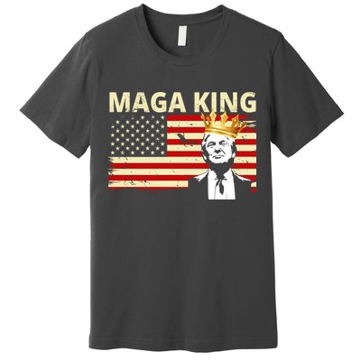 MAGA King Donald Trump Usa Flag Premium T-Shirt