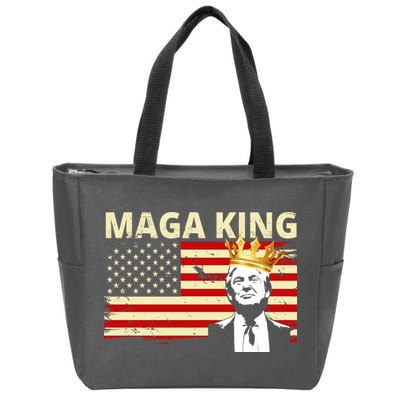 MAGA King Donald Trump Usa Flag Zip Tote Bag