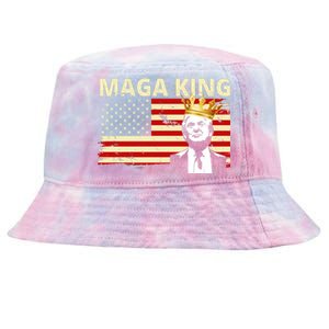 MAGA King Donald Trump Usa Flag Tie-Dyed Bucket Hat