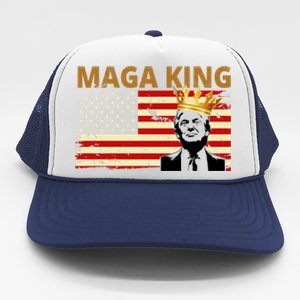 MAGA King Donald Trump Usa Flag Trucker Hat