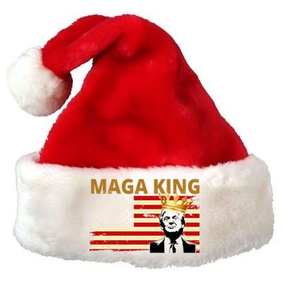 MAGA King Donald Trump Usa Flag Premium Christmas Santa Hat