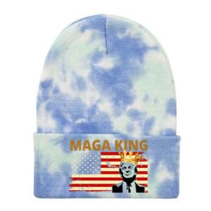 MAGA King Donald Trump Usa Flag Tie Dye 12in Knit Beanie