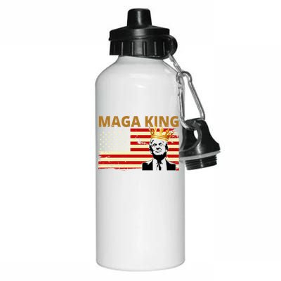 MAGA King Donald Trump Usa Flag Aluminum Water Bottle