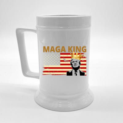 MAGA King Donald Trump Usa Flag Beer Stein