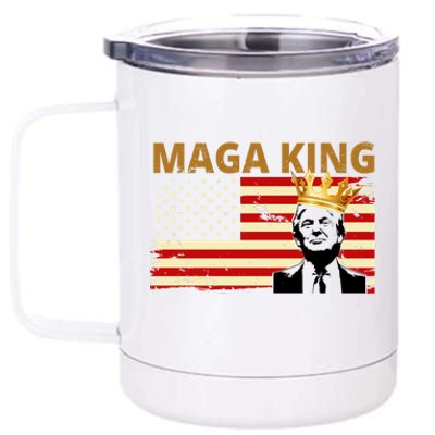 MAGA King Donald Trump Usa Flag 12 oz Stainless Steel Tumbler Cup