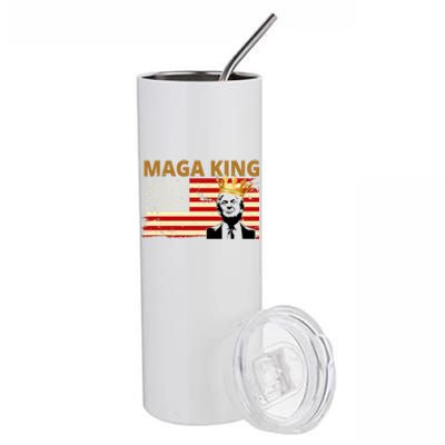 MAGA King Donald Trump Usa Flag Stainless Steel Tumbler