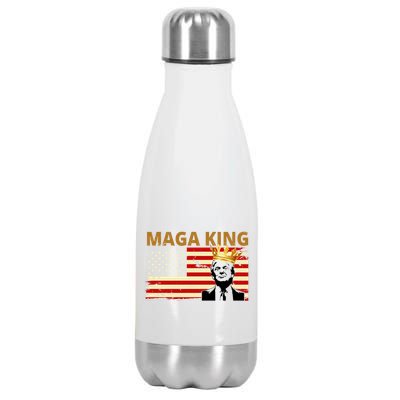 MAGA King Donald Trump Usa Flag Stainless Steel Insulated Water Bottle