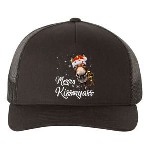 Merry Kissmyass Donkey Sarcastic Xmas Funny Pajama Christmas Yupoong Adult 5-Panel Trucker Hat