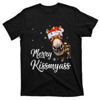 Merry Kissmyass Donkey Sarcastic Xmas Funny Pajama Christmas T-Shirt