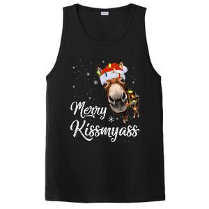 Merry Kissmyass Donkey Sarcastic Xmas Funny Pajama Christmas PosiCharge Competitor Tank