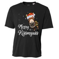 Merry Kissmyass Donkey Sarcastic Xmas Funny Pajama Christmas Cooling Performance Crew T-Shirt