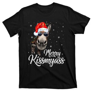 Merry Kissmyass Donkey Sarcastic Xmas Funny Pajama Christmas T-Shirt