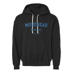 Morehead Kentucky Distressed Text Sport Style Garment-Dyed Fleece Hoodie