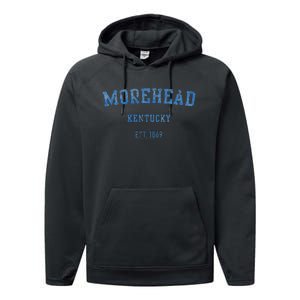 Morehead Kentucky Distressed Text Sport Style Performance Fleece Hoodie