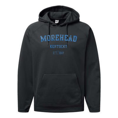 Morehead Kentucky Distressed Text Sport Style Performance Fleece Hoodie