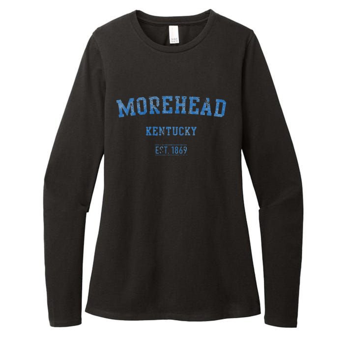 Morehead Kentucky Distressed Text Sport Style Womens CVC Long Sleeve Shirt