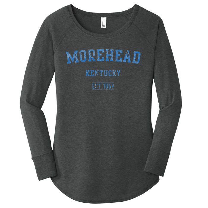 Morehead Kentucky Distressed Text Sport Style Women's Perfect Tri Tunic Long Sleeve Shirt