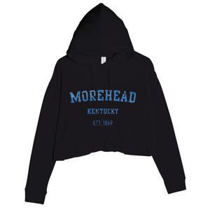 Morehead Kentucky Distressed Text Sport Style Crop Fleece Hoodie