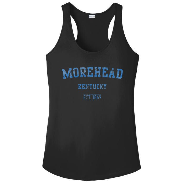 Morehead Kentucky Distressed Text Sport Style Ladies PosiCharge Competitor Racerback Tank