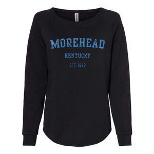 Morehead Kentucky Distressed Text Sport Style Womens California Wash Sweatshirt