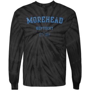 Morehead Kentucky Distressed Text Sport Style Tie-Dye Long Sleeve Shirt