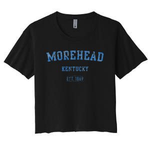 Morehead Kentucky Distressed Text Sport Style Women's Crop Top Tee