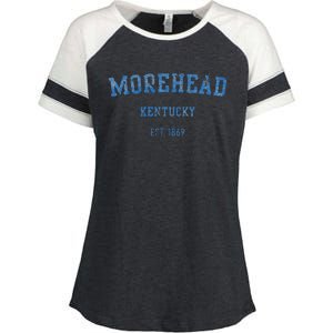 Morehead Kentucky Distressed Text Sport Style Enza Ladies Jersey Colorblock Tee