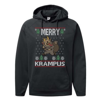 Merry Krampus Demon Claus Christmas Sweater Jumper Long Sleeve Performance Fleece Hoodie