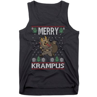 Merry Krampus Demon Claus Christmas Sweater Jumper Long Sleeve Tank Top