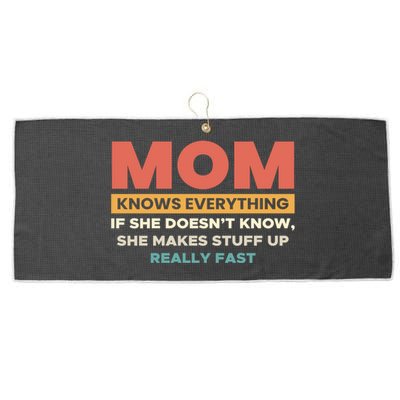 Mom Knows Everything … Mothers Day Cute Gift Large Microfiber Waffle Golf Towel