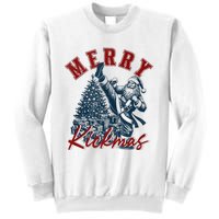 Merry Kickmas Funny Martial Arts Christmas Santa Claus Tank Top Sweatshirt