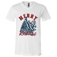 Merry Kickmas Funny Martial Arts Christmas Santa Claus Tank Top V-Neck T-Shirt