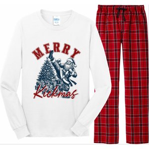 Merry Kickmas Funny Martial Arts Christmas Santa Claus Tank Top Long Sleeve Pajama Set