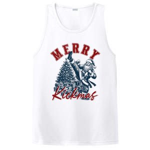 Merry Kickmas Funny Martial Arts Christmas Santa Claus Tank Top PosiCharge Competitor Tank