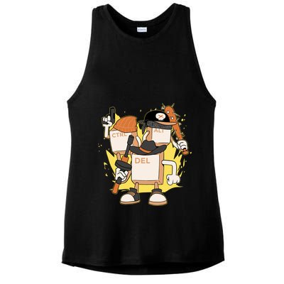 Mafia Keyboard Funny Ladies PosiCharge Tri-Blend Wicking Tank