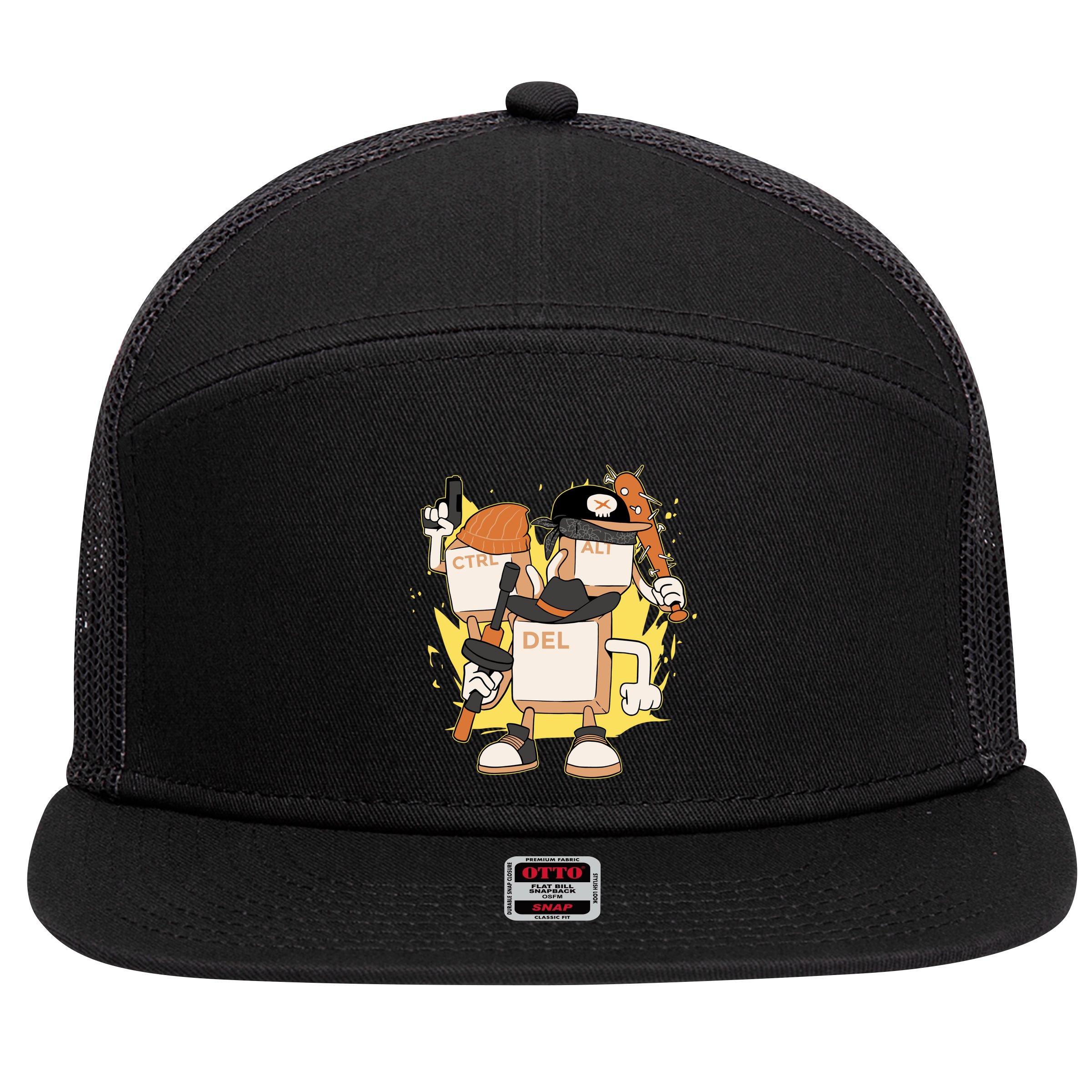 Mafia Keyboard Funny 7 Panel Mesh Trucker Snapback Hat