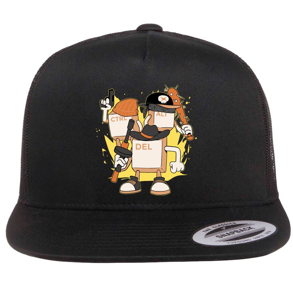 Mafia Keyboard Funny Flat Bill Trucker Hat