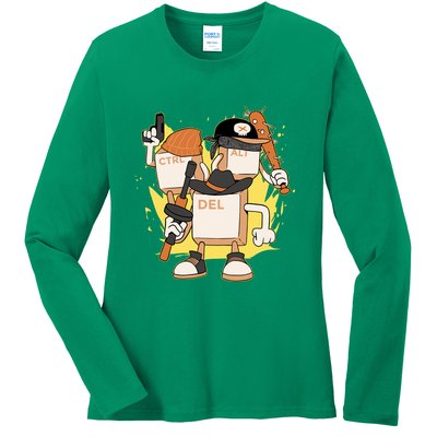 Mafia Keyboard Funny Ladies Long Sleeve Shirt