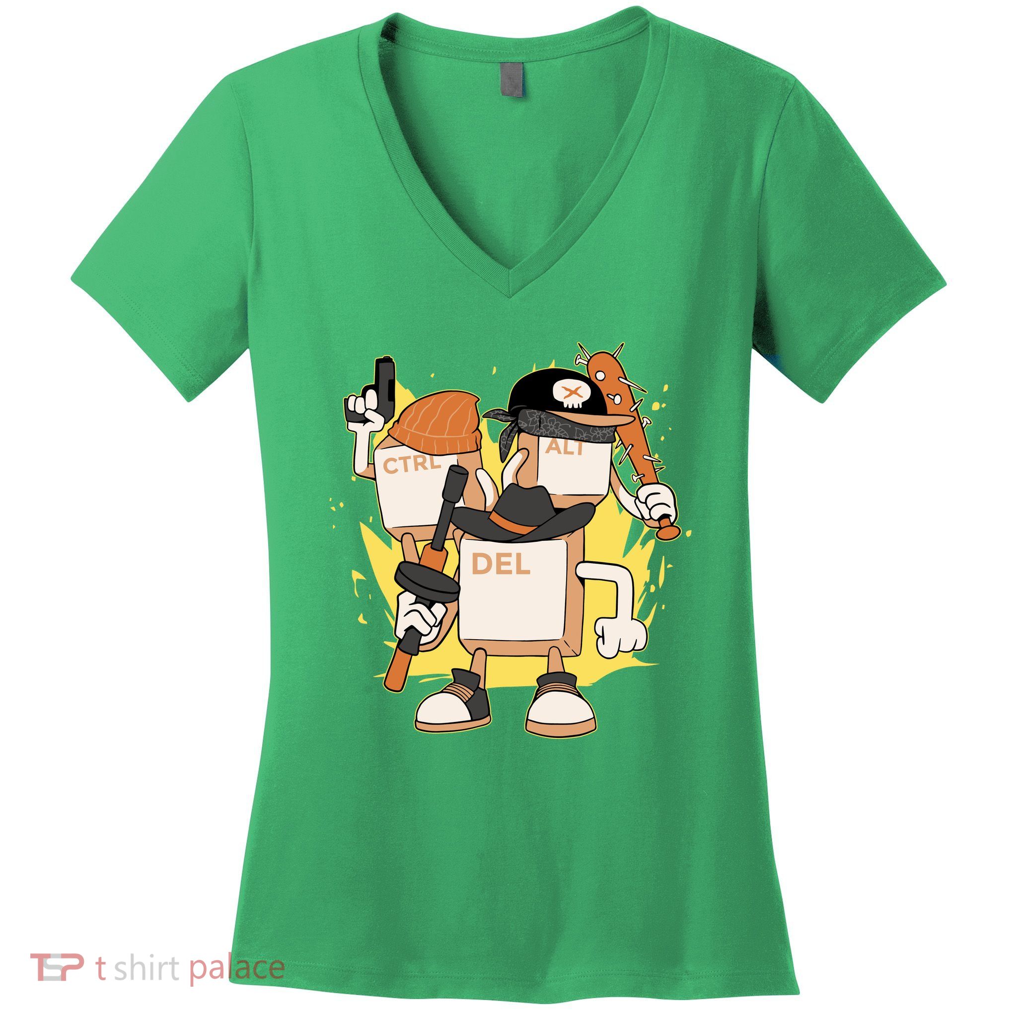 Mafia Keyboard Funny Women's V-Neck T-Shirt