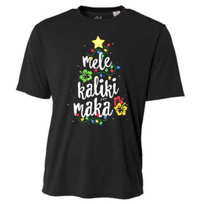 Mele Kalikimaka For Women Hawaiian Hawaii Christmas Cooling Performance Crew T-Shirt