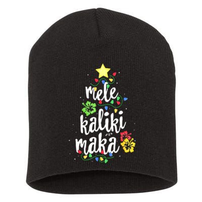 Mele Kalikimaka For Women Hawaiian Hawaii Christmas Short Acrylic Beanie