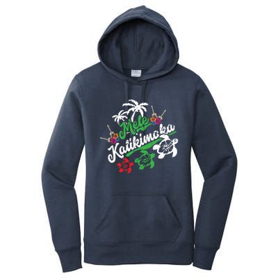 Mele Kalikimaka Fun Merry Christmas Women's Pullover Hoodie