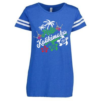 Mele Kalikimaka Fun Merry Christmas Enza Ladies Jersey Football T-Shirt